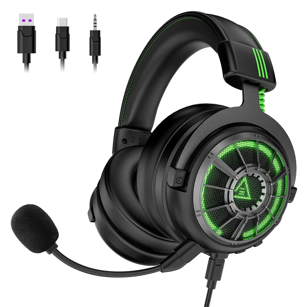 EKSA E5000 Pro Gaming Headset with Microphone, 7.1 Surround Sound Headphones for PC Gamer, Wired Headset