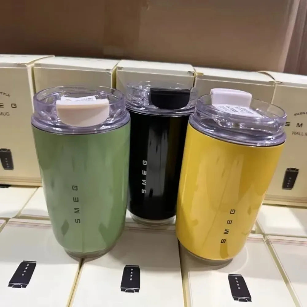 Tumbler Thermos Cup Milky White Coffee Mug Car Insulated Water Bottle Travel Stainless Steel Vacuum Flasks Drinking Kettle