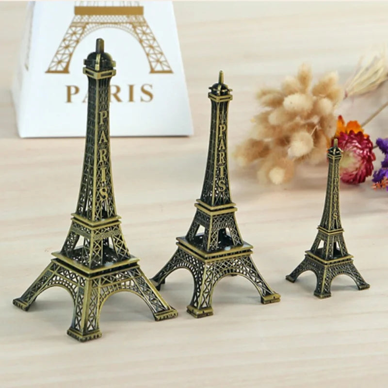 8/10/15/18/25cm Creative Gifts Metal Art Crafts Paris Eiffel Tower Model Figurine Zinc Alloy Statue Travel Souvenir Home Decor