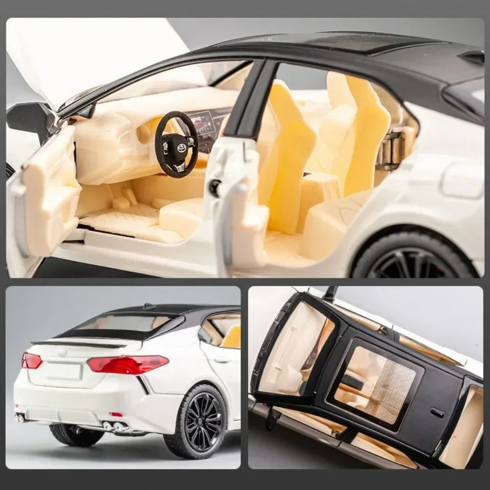 1:24 Toyota Camry Alloy Car Model Toys Metal Diecast High Simulation Strong Vehicle Model Sound Light Toy For Boys Birthday Gift