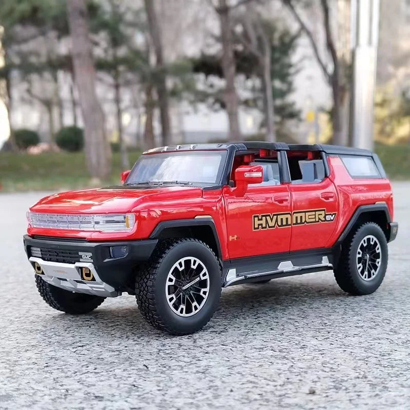 1:24 HUMMER EV New Energy Car Alloy Model Diecasts Metal Off-road Vehicles Car Model Simulation Sound Light Collection Kids Gift