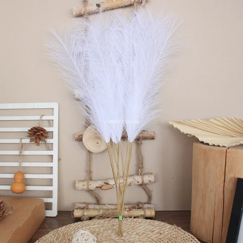 55CM Artificial Pampas Grass Flower Bouquet for Home Wedding Decoration DIY Party Bedroom Fake Plant Flowers Vase Decor ветки