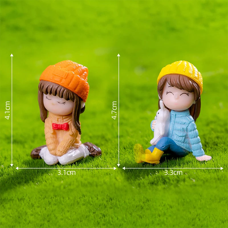 Mini Cute Figurines Couple lover Miniature Wedding Gift Miniature Landscape Ornaments Fairy Garden Bonsai DollHouse Decorations