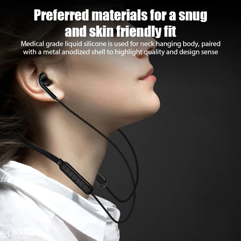 Wireless 9D Bluetooth Headset NeckHanging Stereo Noise Reduction Universal 5.0 Sports Headset Microphone