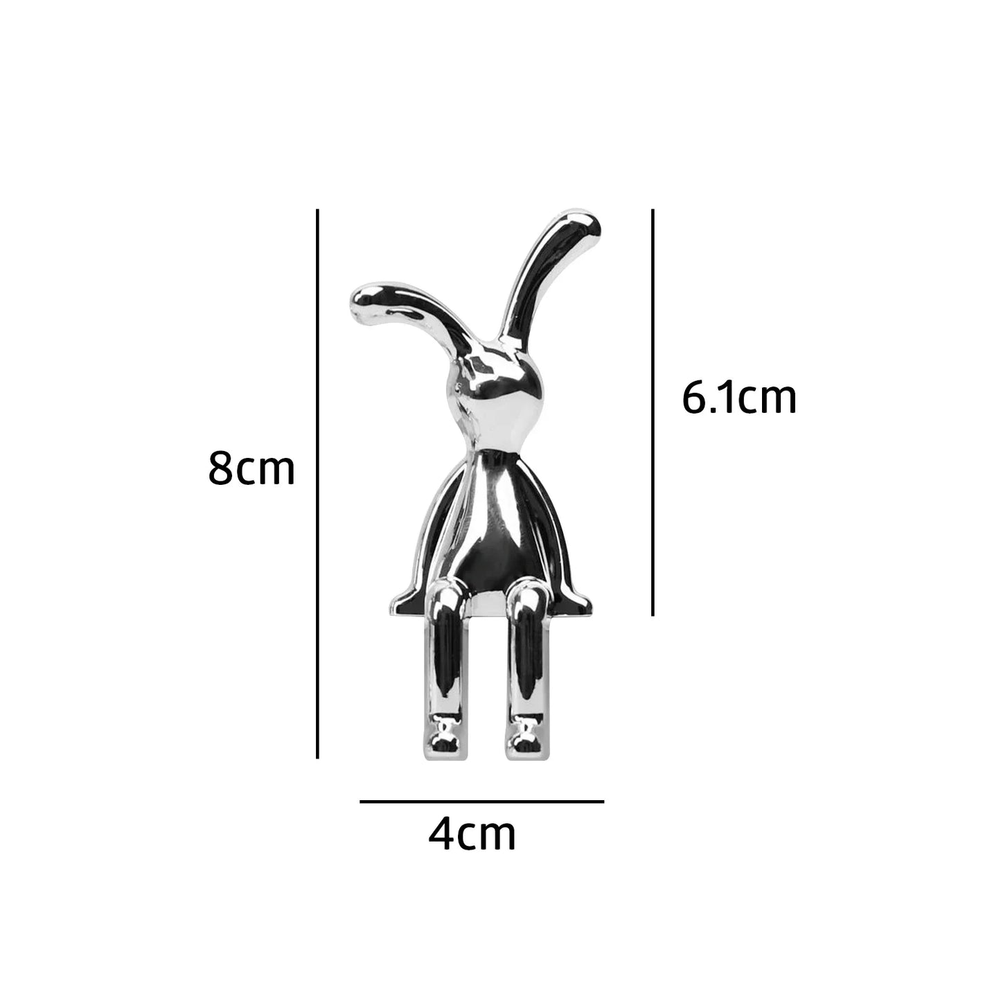 Mini Electroplated Rabbit Statues Car Dashboard Toys Doll Figures Home Garden Table Decoration Cute Ornament Crafts Gift