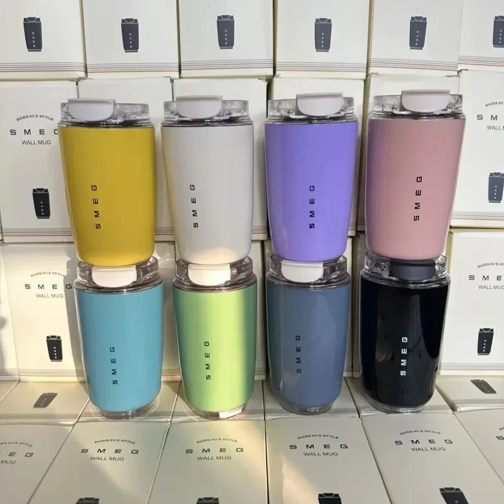 1PCS Tumbler Thermos Cup Milky White Coffee Mug Car Insulated Water Bottle Travel Stainless Steel Vacuum Flasks Drinking Kettle