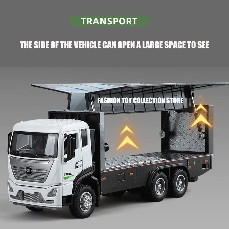 1:32 Alloy Wingspan container truck Urban container truck Model Diecasts Toy With Sound and Light Vehicles Decoration Toys