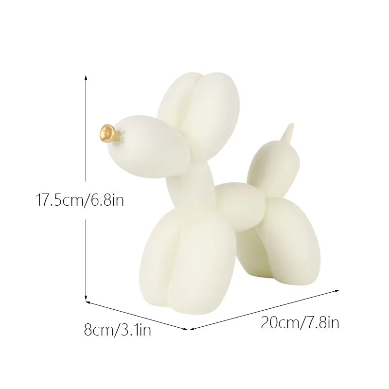 NORTHEUINS  Nordic Balloon Dog Figurines for Interior Resin Doggy Home Entrance Living Room Desktop Decoration Accessories Gifts