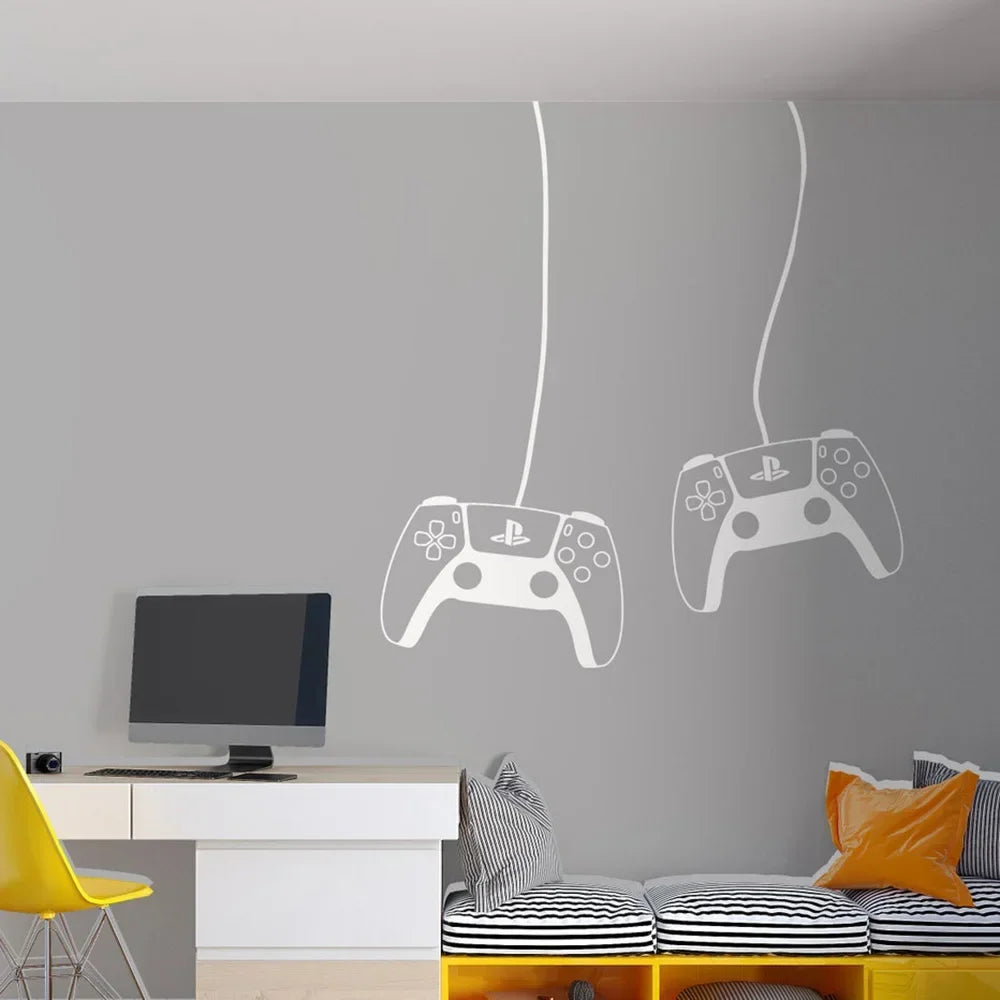 Gamer Wall Decal Video Games PS4 Controller Wall Sticker Gaming Room Decoration Removable Wall Art Decals A391