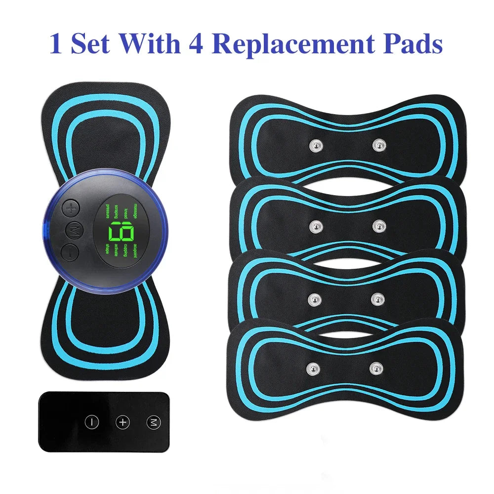 EMS Cervical Spine Massager Mini Electric Neck Massager Tens Low Pulse Neck Back Body Muscle Stimulator Arm Leg Relaxation Pads