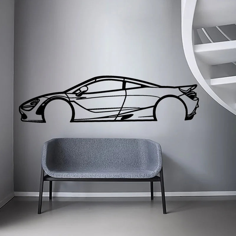 Sport Car Outline Silhouette Wall Art Sticker Vinyl Home Decor Room Garage Automotive Services Shop Auto Repair Decal Mural S612