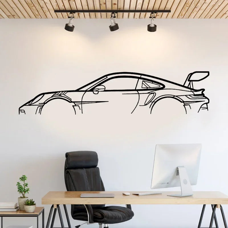 Car Silhouette Wall Art Sticker Vinyl Home Decor Automotive Service Center Garage Car Beauty Shop Decoration Decals Murals