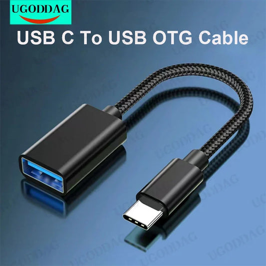 OTG Type C Cable Adapter USB to Type C Adapter Connector for Xiaomi Samsung S20 Huawei OTG Data Cable Converter for MacBook Pro