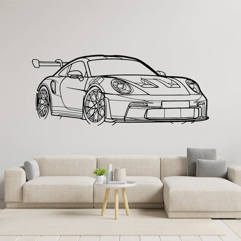 Race Car Silhouette Sports Cars Wall Sticker Garage Repair Shop Window Decor Decals Vinyl Art Home Decoration Room Murals AC18