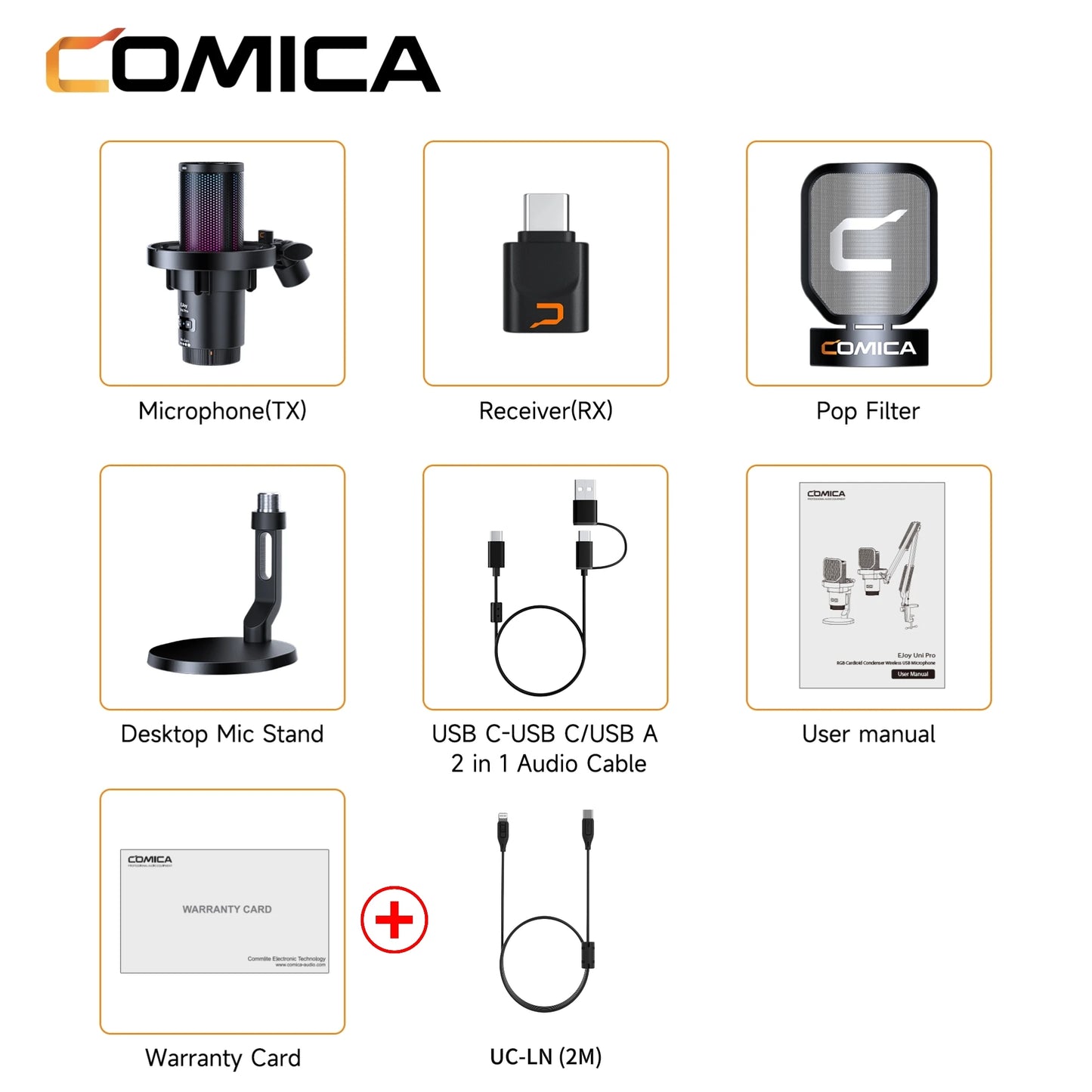 Comica Ejoy Uni Pro wireless gaming microphone for streaming,recording, podcast, youtube. Compatible with Mac OS, PS4/ 5