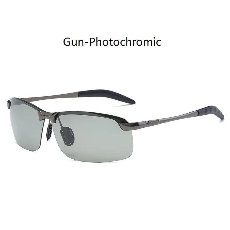 Men Photochromic Polarized Sunglasses Driving Fishing Chameleon Glasses Change Color Sun Glasses Day Night Vision UV400 Eyewear