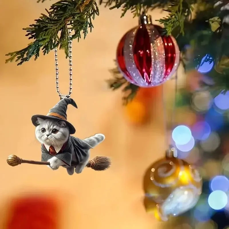 New Acrylic Flat Magic Cat Car Pendant Pendant