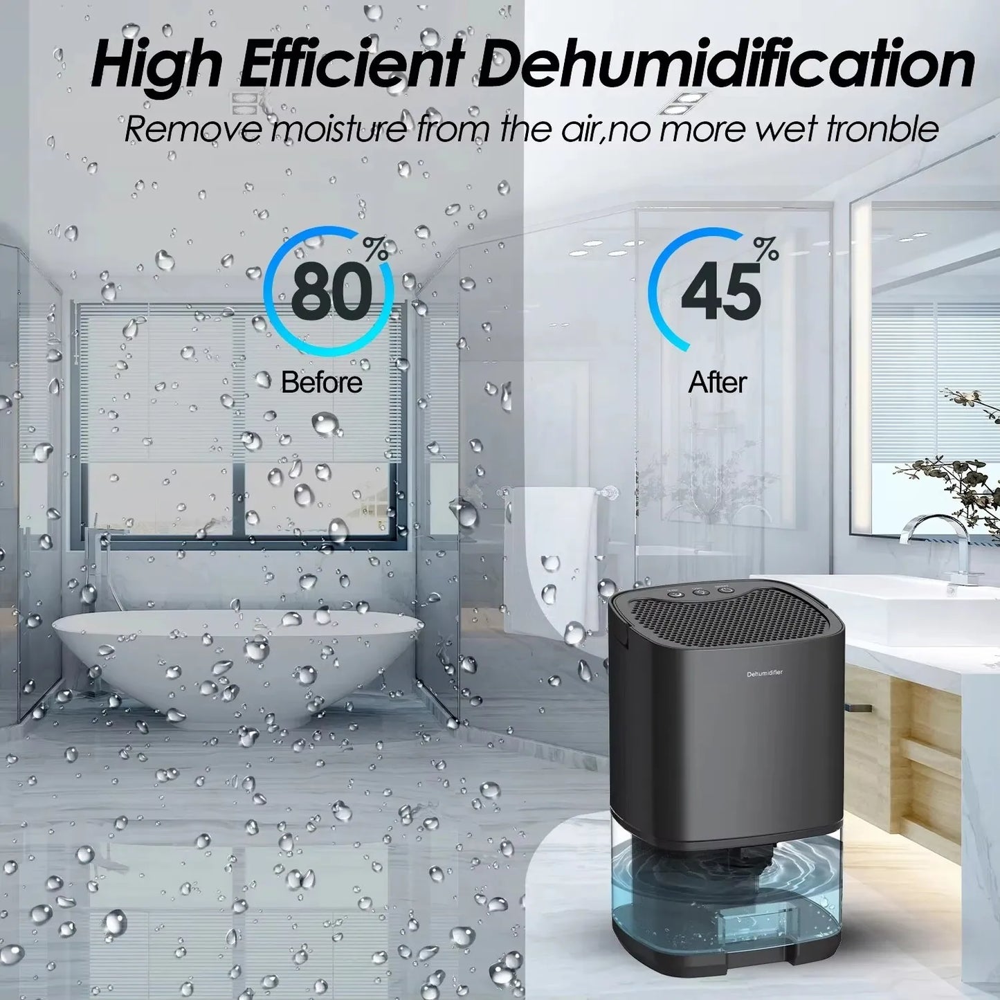 Smart Air Purifier Dehumidifier Home Mini Mute Dehumidification Dryer For Home Room Office Kitchen Deodorizer Dryer EU/US Plug