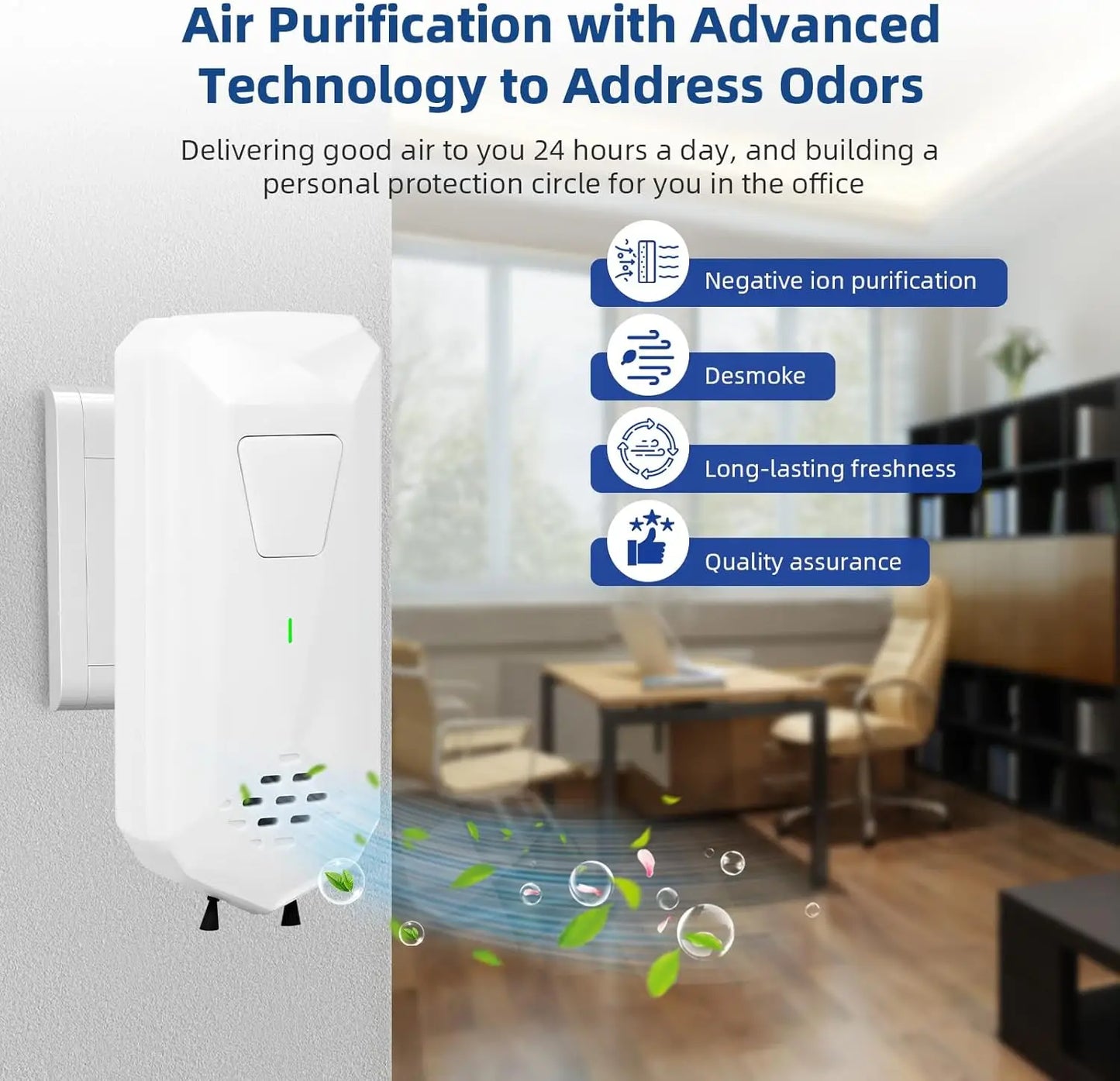 Air Ionizers for Home Negative Ion Generator Quiet Air Freshener for Bedroom Office Kitchen Plug in Mini Air Cleaner