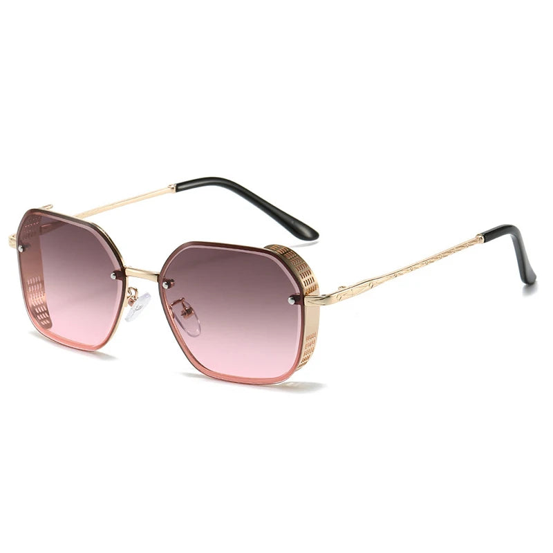 Retro Circular Metal Frame Steampunk Sunglasses Men Women Fashion Brand Design Trend Shades Outdoor Travel Drive Glasses UV400