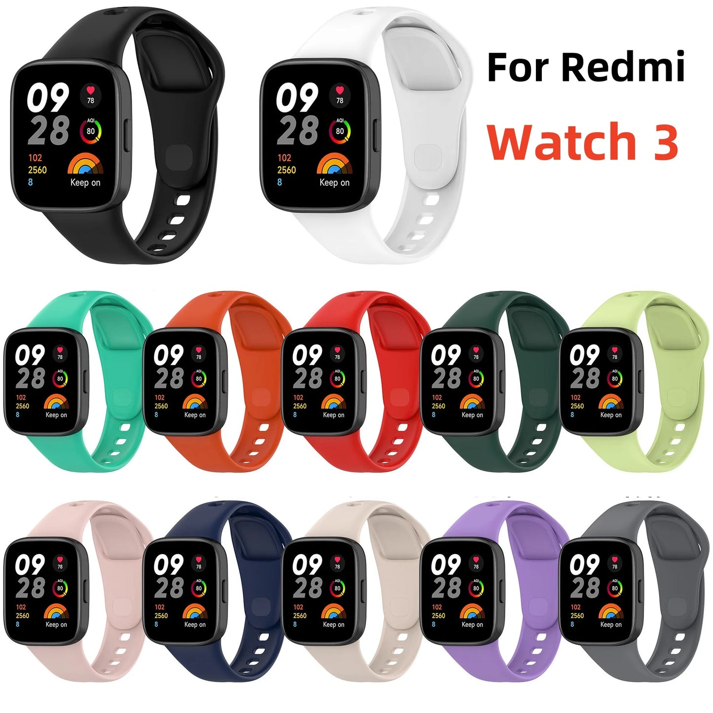 Silicone Strap for Redmi Watch 3 Smart Watch Replacement Strap Wristband Sport Bracelet for Redmi Watch3 Soft TPU Straps