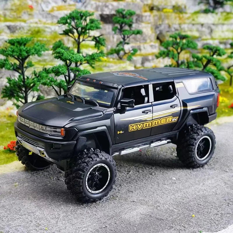 1:24 HUMMER EV New Energy Car Alloy Model Diecasts Metal Off-road Vehicles Car Model Simulation Sound Light Collection Kids Gift