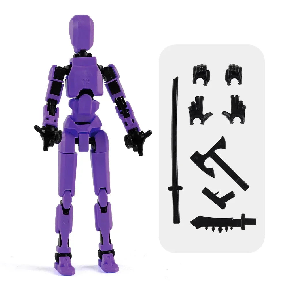 DIY Luminous T13 Multi-Jointed Movable Shapeshift Robot 3D Printed Mannequin Lucky robot and dog Action Figures Toys kids Gifts