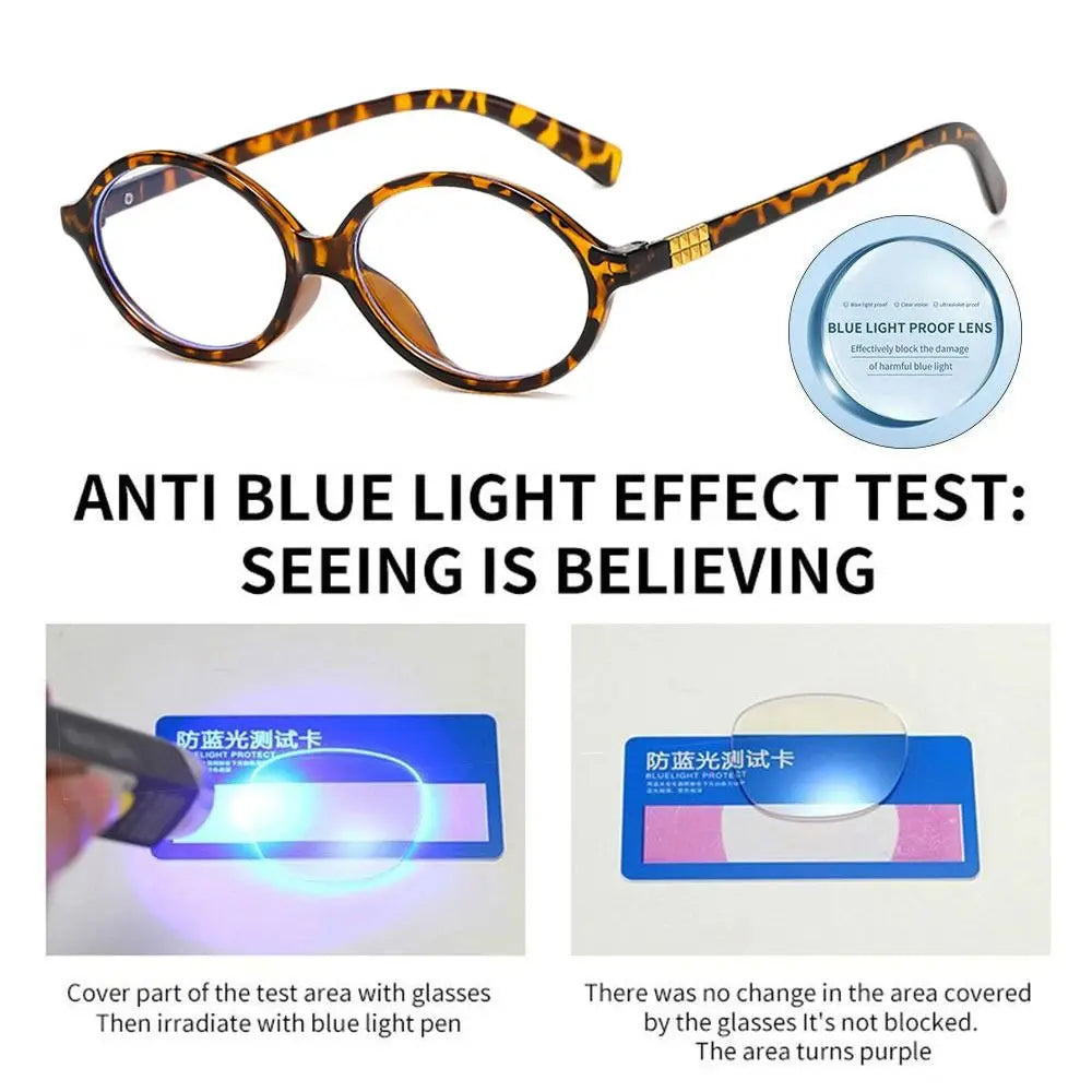 Y2K Retro Oval Frame Glasses Women Female  Sweet Cool Eyewear Trend Reading Computer Anti Blue Light Eyeglasses