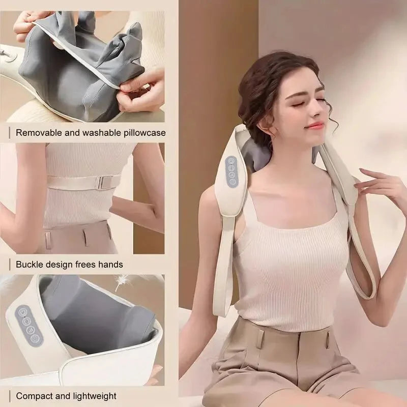 Multi-functional U-shaped Simulation Human Kneading Clip Massage Cape Cervical Spine Massager Shoulder & Back Massager