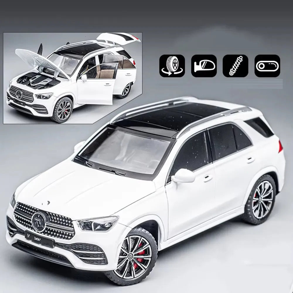 1:24 Maybach S680 GLE350 Car Toys Diecast Alloy Model Sound Light Pull Back Doors Opened Front Wheel Steering Vehices Kids Gift