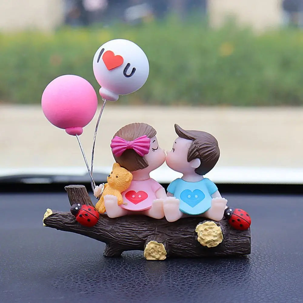 Car Decoration Cartoon Cute Couples Action Figure Figurines Balloon Ornament Auto Interior Dashboard Accessories for Girls Gifts