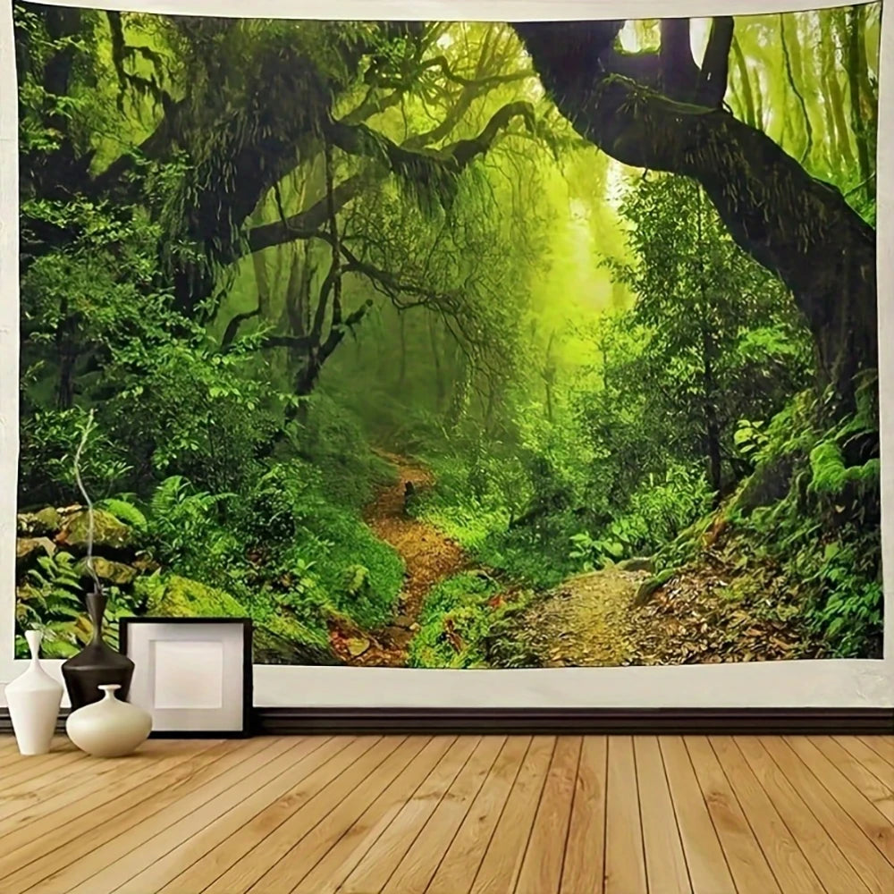 1pc natural forest tree wall tapestry medium and large 3D printed wall art wall hanging bedroom living room dormitory decoration