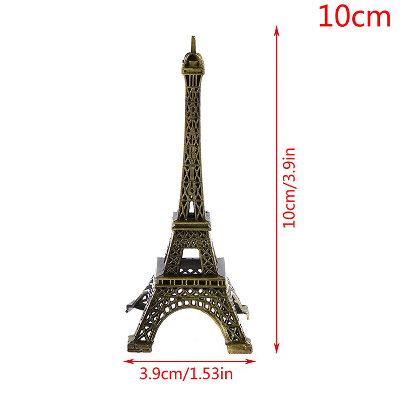 2024  Retro Paris Eiffel Tower Model Home Desk Bronze Metal Statue Figurine Decor Model Miniatures Travel Souvenirs Decorations