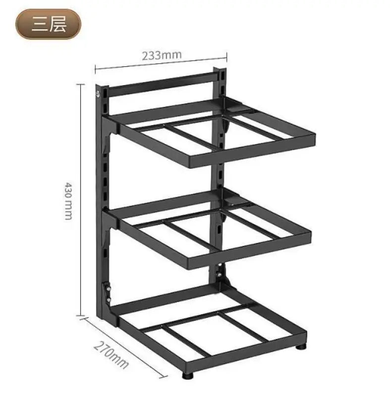 Pots and Pans Organizer Rack Kitchen Sink Shelf Storage Cabinet Household Multi-Layer Frying Pan Holder Bowl Shelf Organizer