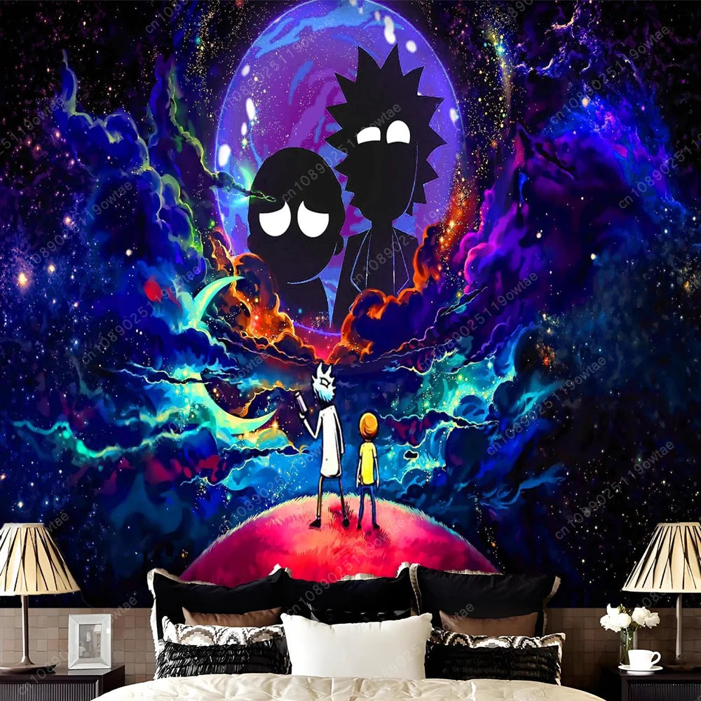 Trip-py Space Wall Tapestry Hippie Aesthetics Galaxy Star Room Decor Flag Wall Hanging Teen Girls Mens Womens Dorm Living Room