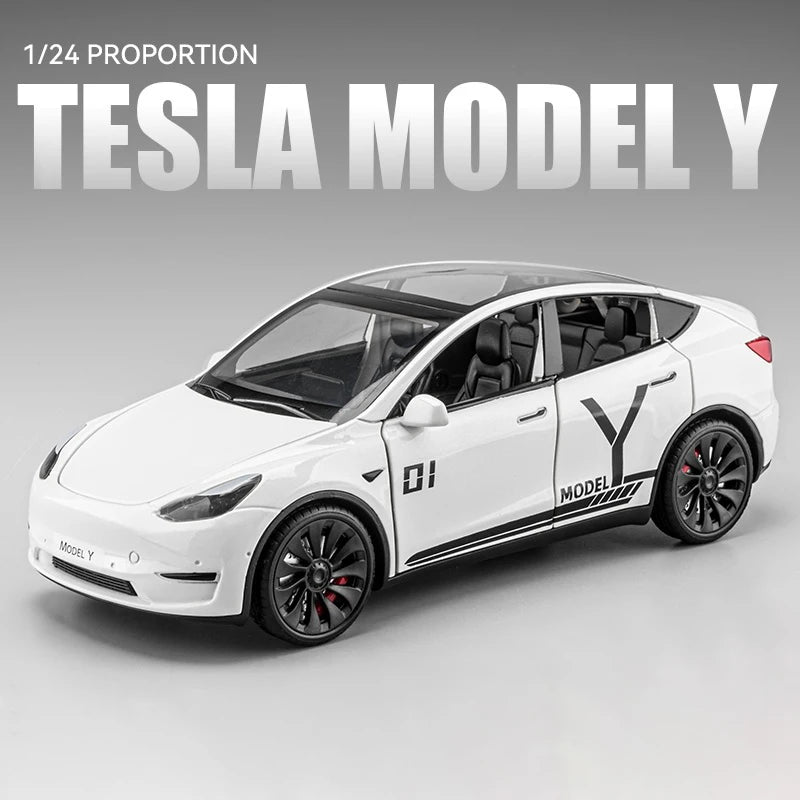 1:24 Model X Model Y Model 3 Alloy Die Cast Toy Car Model Sound and Light Children's Toy Collectibles Birthday gift