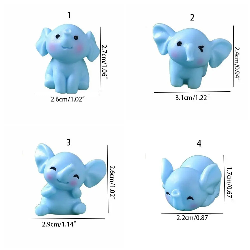 Cartoon Elephant Ornaments Creative Cute DIY Resin Animal Model 3D Elephant Micro Landscape Yard