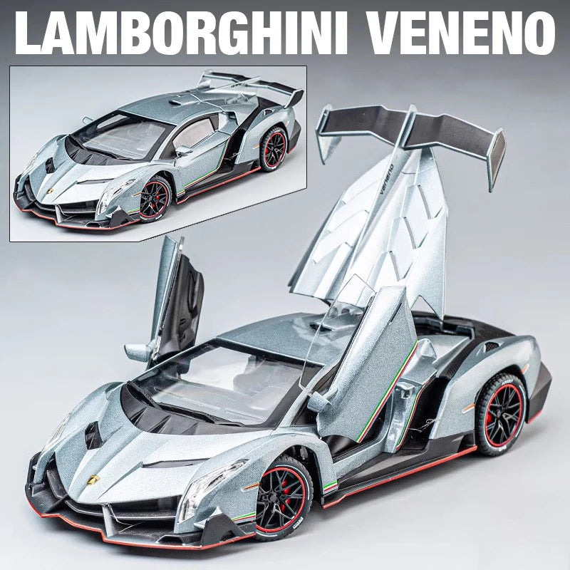 1:24 Lamborghinis Veneno Supercar Alloy Cast Toy Car Model Sound and Light Children's Toy Collectibles Birthday gift