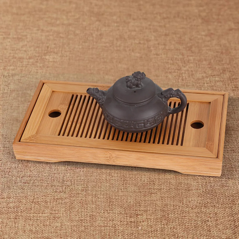 Bamboo Tea Tray Chinese Gongfu Tea Mini Serving Table for Teahouse Home Office Bamboo Tea Tray Gongfu Tea Tray Tea Serving Table