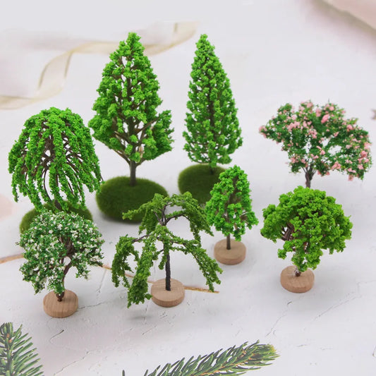 Dollhouse Mini Tree Fairy Garden Decorations Miniatures Micro Landscape Resin Crafts Bonsai Figurine Garden Decor Accessories