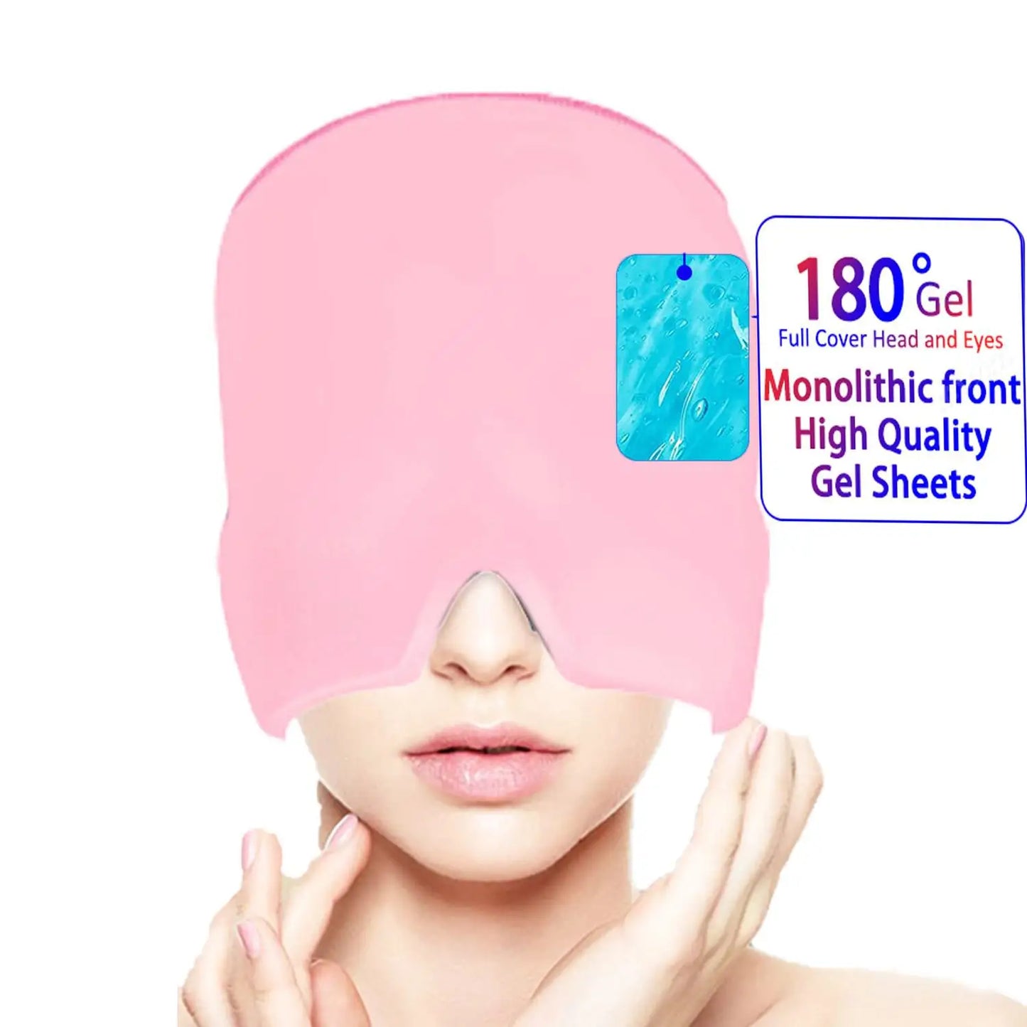 Migraine Headache Hat Head Eye Coverage Gel Hot Cold Therapy Headache Migraine Relief Cap Pressure Pain Relief Head Massage