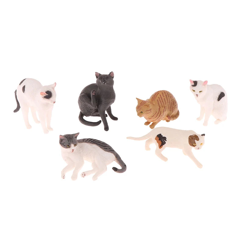 Solid Simulation Animal Model Lying Orange Cat Figurine Cute Desktop Decoration Mini Pet Cat Model Ornament