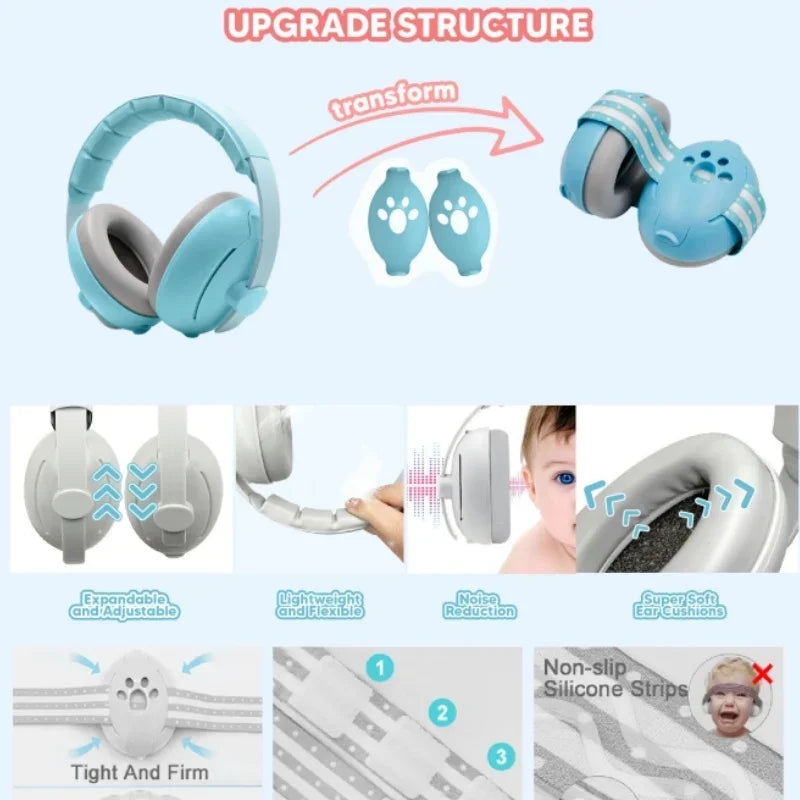 Baby Earmuff Mini-headset Adjustable Noise-proof Ear Protection Kids' Outdoor Sleep and Airplane Anti-noise Earmuffs