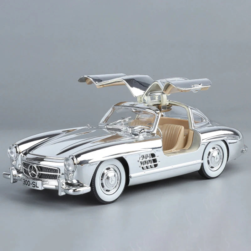 1:24 Benzs 300SL Alloy Car Model Diecasts Metal Toy Classic Vehicles Car Model Simulation Sound Light Collection Childrens Gifts