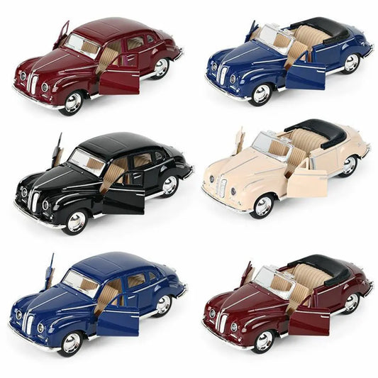 1:32 Alloy Diecast Cabriolet Vintage Car Model Classic Pull Back Car Miniature Vehicle Replica For Collection Decorate Gifts kid