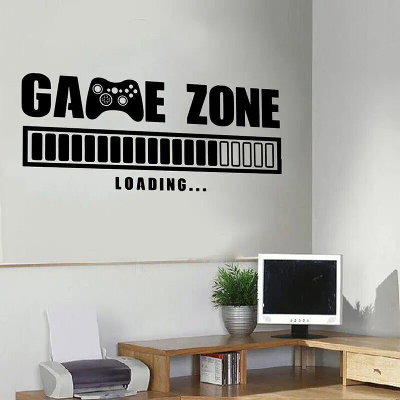 Eat Sleep Game Zone Loading Wall Sticker Playroom Boys Room Video Gamer Gaming Player Wall Decal Bedroom Vinyl Decor G15161