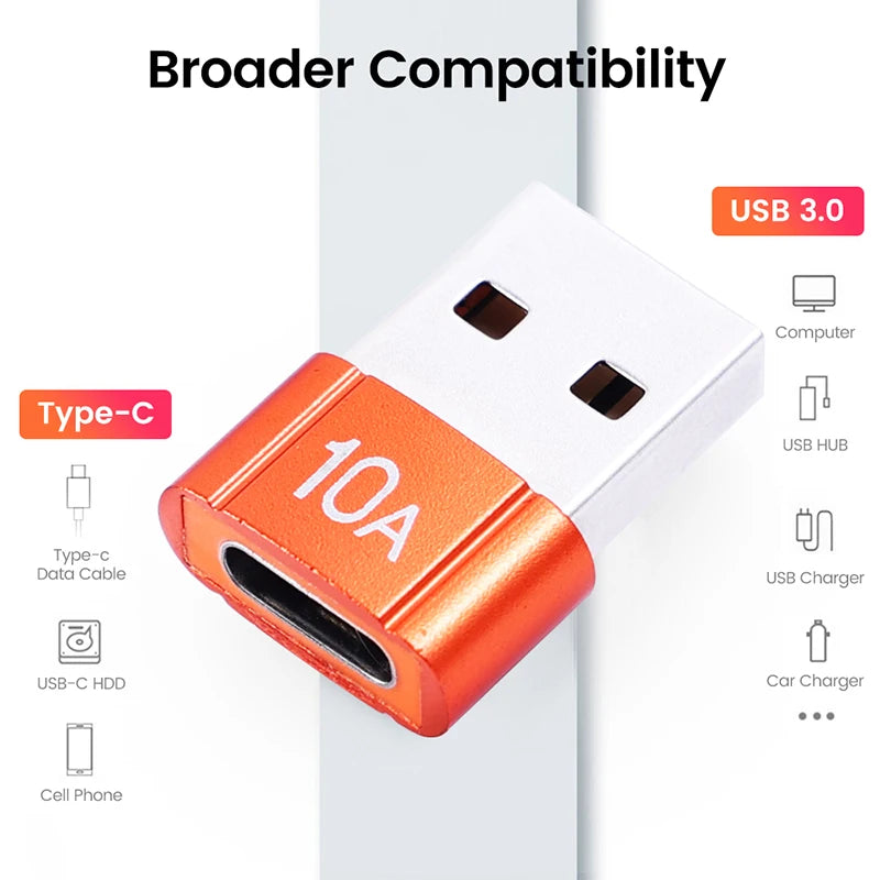 10A USB 3.0 Type-C Data Adapter Type C OTG USB C Male To USB Female Converter For Macbook Xiaomi Samsung S20 Fast OTG Connector