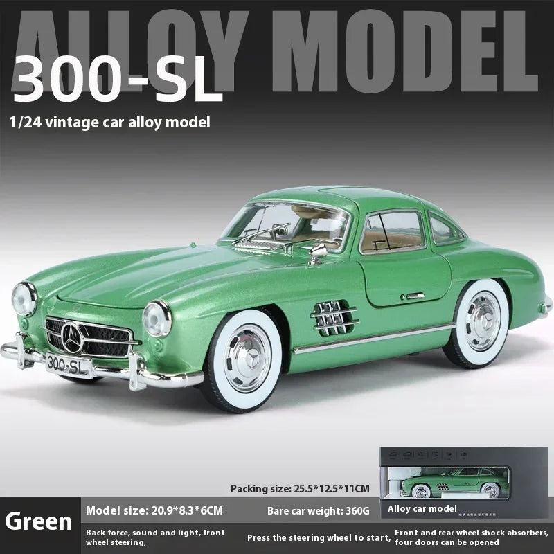 1:24 Mercedes-Benz 300SL 1936 Classic Car Alloy Diecast Car Model Sound Light Children's Toy Collectibles Hobbies Birthday Gifts