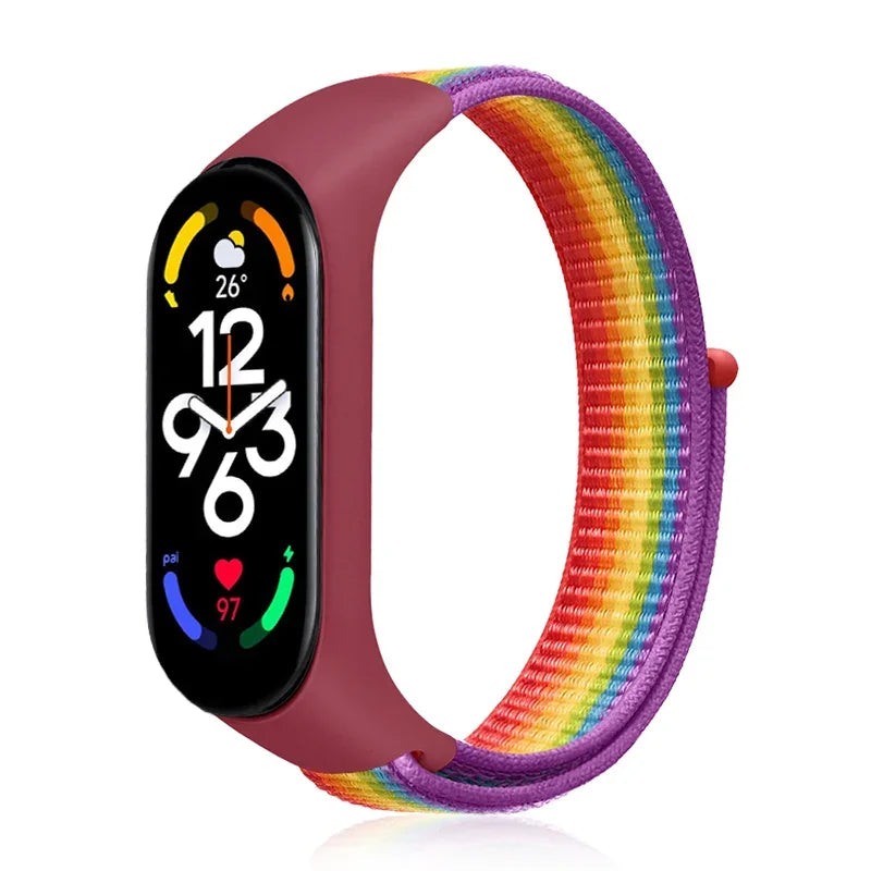 Nylon loop For Xiaomi Mi Band 7-7 nfc smartwatch Wristband Sports Miband7 Correa Replacement Bracelet smart band 7 6 5 3 4 Strap