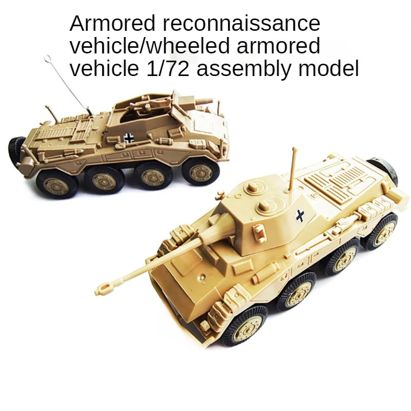 4D Assemble World War II Cougar Wheeled 1/72 Wheeled Armored Car Reconnaissance Car Model Child Toy Ornaments